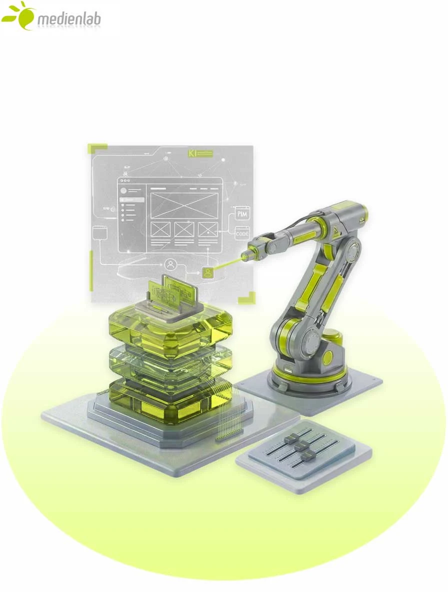 Illustration of connected digital systems and automation